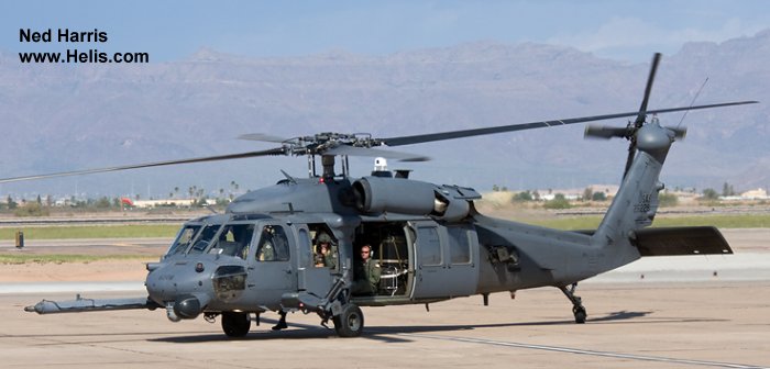 Helicopter Sikorsky HH-60G Pave Hawk Serial 70-1556 Register 90-26228 used by US Air Force USAF. Aircraft history and location