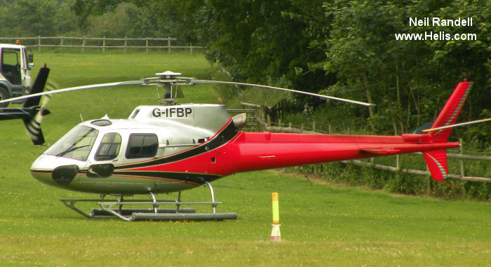Helicopter Eurocopter AS350B2 Ecureuil Serial 9051 Register G-IFBP F-GTKR used by Heli Securite. Built 2002. Aircraft history and location