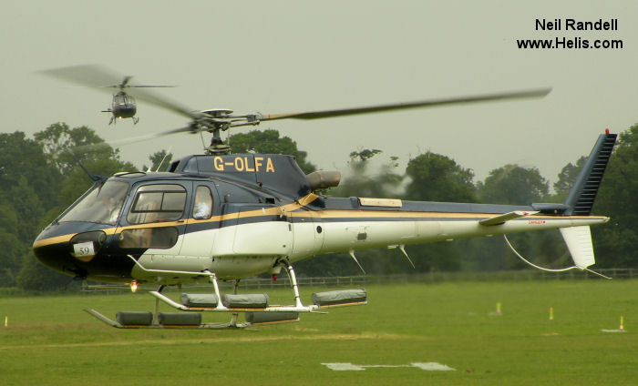 Helicopter Eurocopter AS350B3 Ecureuil Serial 3108 Register N33AR G-OLFA N64AD. Built 1998. Aircraft history and location
