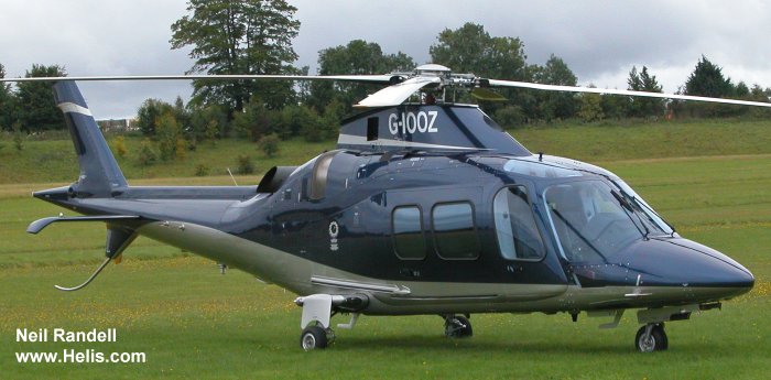 Helicopter AgustaWestland AW109S Grand Serial 22090 Register G-IOOZ N109GR. Built 2008. Aircraft history and location