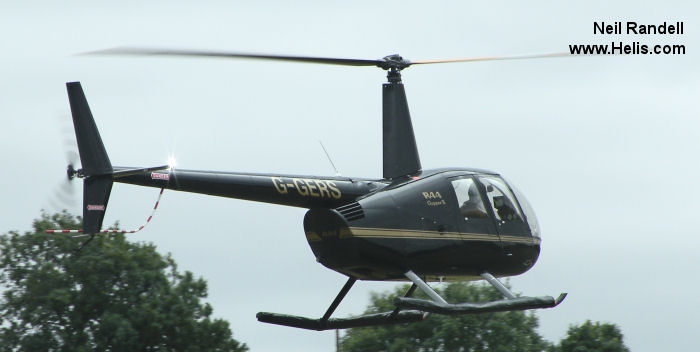 Helicopter Robinson R44 Clipper II Serial 12217 Register G-GERS. Built 2008. Aircraft history and location