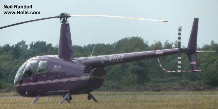 Helicopter Robinson R44 Raven II Serial 10082 Register G-RUZZ. Aircraft history and location