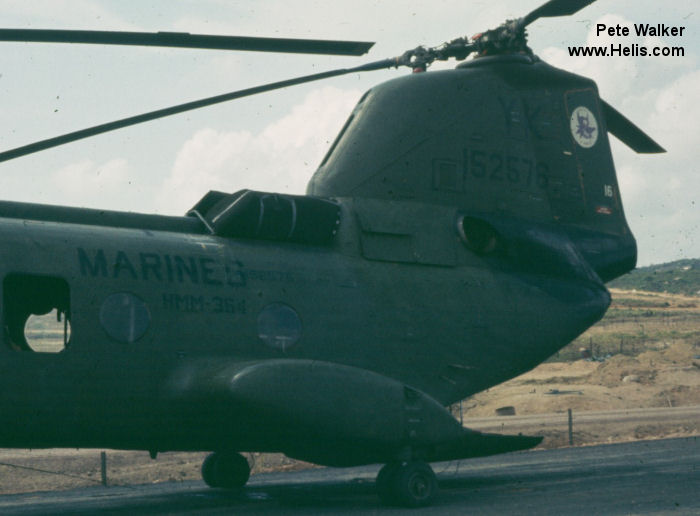 Helicopter Boeing-Vertol CH-46D Serial 2198 Register 152576 used by US Marine Corps USMC. Built 1966. Aircraft history and location