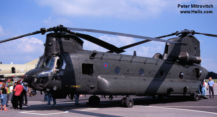 Helicopter Boeing CH-47D Chinook Serial M.7017 Register ZA673 used by Royal Air Force RAF. Aircraft history and location