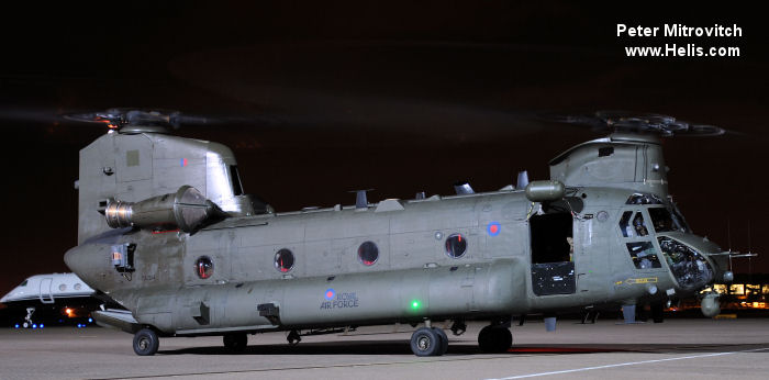 Helicopter Boeing CH-47D Chinook Serial M.7006 Register ZA704 used by Royal Air Force RAF. Aircraft history and location