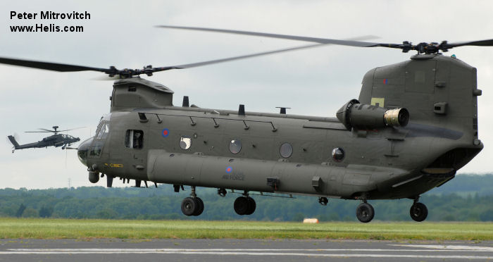 Helicopter Boeing CH-47D Chinook Serial M.4453 Register ZH777 N7424M used by Royal Air Force RAF ,Boeing Helicopters. Aircraft history and location