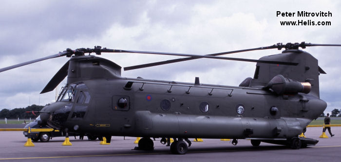 Helicopter Boeing CH-47D Chinook Serial M.4455 Register ZH892 N2019V used by Royal Air Force RAF ,Boeing Helicopters. Aircraft history and location