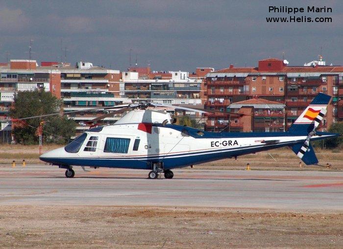 Helicopter Agusta A109C Serial 7676 Register VT-OSF EC-GRA EC-GJD N45FB N1VN used by INAER ,Helisureste ,Administraciones Locales (Spanish Autonomous Communities) ,AgustaWestland Philadelphia (AgustaWestland USA). Built 1995. Aircraft history and location