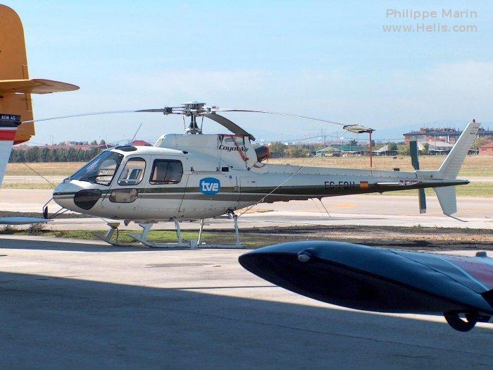 Helicopter Eurocopter AS350B2 Ecureuil Serial 2674 Register HL9302 EC-FQH used by CoyotAir ,Direccion General de Trafico DGT (Traffic Police Directorate ). Aircraft history and location