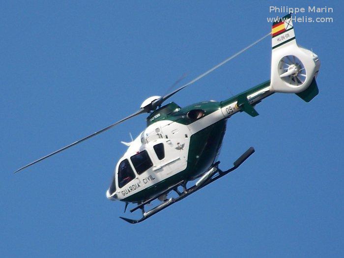 Helicopter Eurocopter EC135P2+ Serial 0588 Register HU.26-09 used by Guardia Civil (Spanish Civil Guard (Military Police)). Aircraft history and location