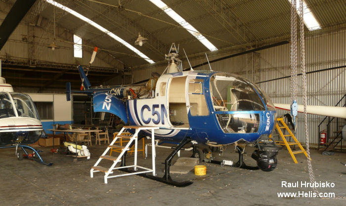 Helicopter MBB Bo105C Serial S-86 Register LV-WJX N73PL VH-JXO JA9515 used by C5N (Buenos Aires News Channel 5) ,Helicopter Resources. Aircraft history and location