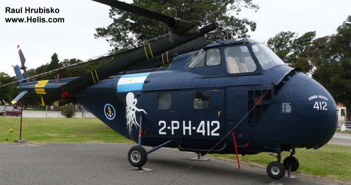 Helicopter Sikorsky S-55 Serial 55-633 Register 0371 used by Comando de Aviacion Naval Argentina COAN (Argentine Navy). Built 1953. Aircraft history and location