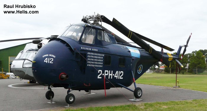 Helicopter Sikorsky S-55 Serial 55-633 Register 0371 used by Comando de Aviacion Naval Argentina COAN (Argentine Navy). Built 1953. Aircraft history and location