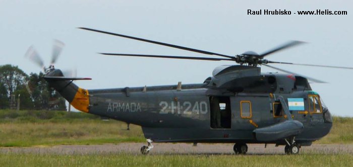 Helicopter Sikorsky SH-3A Sea King Serial 61-315 Register 0881 152121 used by Comando de Aviacion Naval Argentina COAN (Argentine Navy) ,US Navy USN. Aircraft history and location