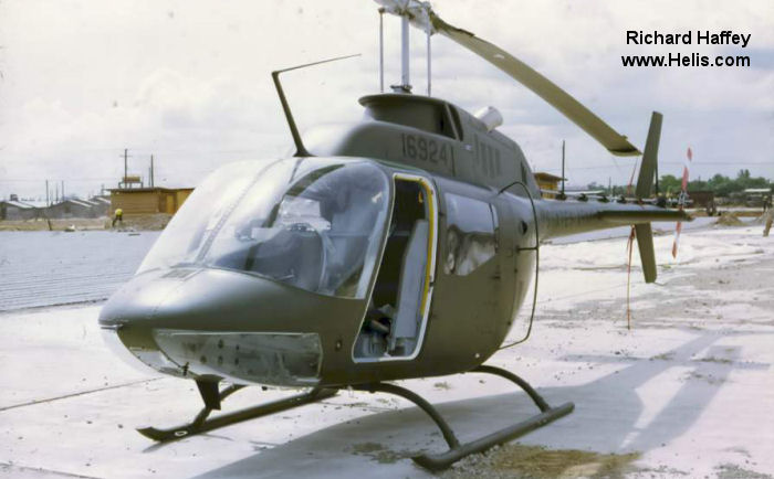 Helicopter Bell OH-58A Kiowa Serial 40238 Register 68-16924 used by US Army Aviation Army. Aircraft history and location
