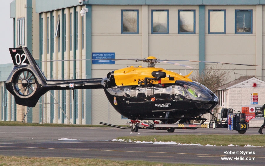 Helicopter Airbus H145D2 / EC145T2 Serial 20133 Register ZM502 G-CJRW used by Ministry of Defence (MoD) DHFS ,Airbus Helicopters UK. Built 2017. Aircraft history and location