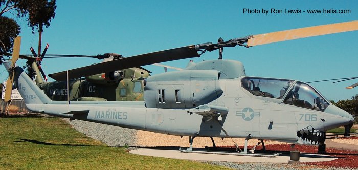 Helicopter Bell AH-1J Sea Cobra Serial 26028 Register 157784 used by US Marine Corps USMC. Built 1970. Aircraft history and location