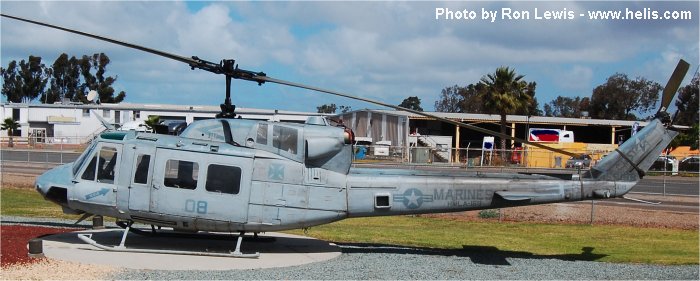 Helicopter Bell UH-1N Serial 31674 Register 159198 used by US Marine Corps USMC. Aircraft history and location