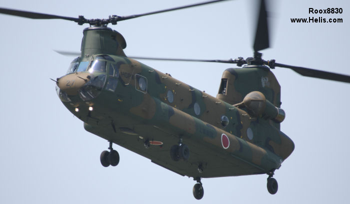 Helicopter Kawasaki CH-47J Serial 5039 Register 52927 used by Japan Ground Self-Defense Force JGSDF (Japanese Army). Aircraft history and location