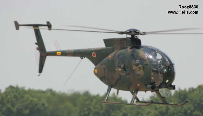 Helicopter Kawasaki OH-6D Serial 6761 Register 31307 used by Japan Ground Self-Defense Force JGSDF (Japanese Army). Aircraft history and location