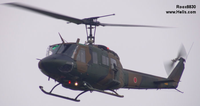 Helicopter Fuji  UH-1J Serial 1J124 Register 41924 used by Japan Ground Self-Defense Force JGSDF (Japanese Army). Aircraft history and location