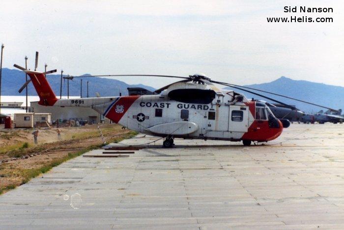 Helicopter Sikorsky CH-3C Serial 61-523 Register N308SE N308SB 9691 63-9691 used by Croman Corp ,SBSD (San Bernardino County Sheriff Department) ,US Coast Guard USCG ,US Air Force USAF. Built 1964. Aircraft history and location