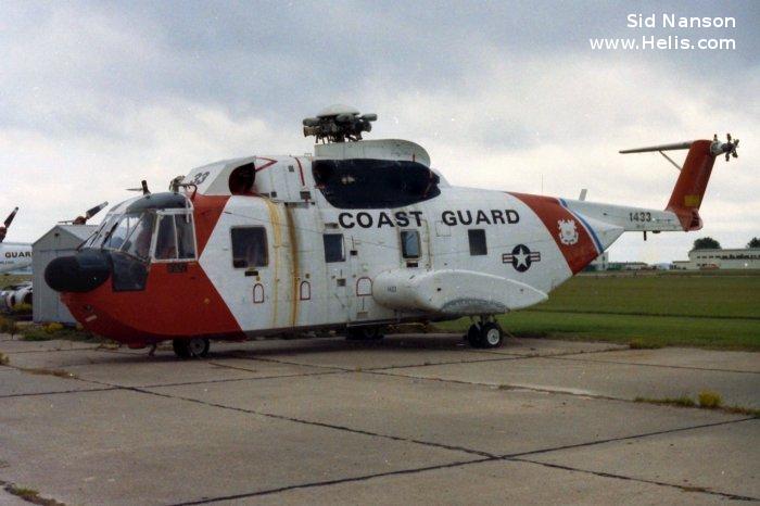 Helicopter Sikorsky HH-3F Pelican Serial 61-598 Register 1433 used by Carson Helicopters ,US Coast Guard USCG. Aircraft history and location