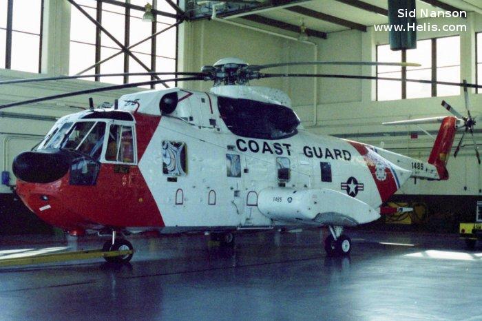 Helicopter Sikorsky HH-3F Pelican Serial 61-662 Register 1485 used by US Coast Guard USCG. Aircraft history and location