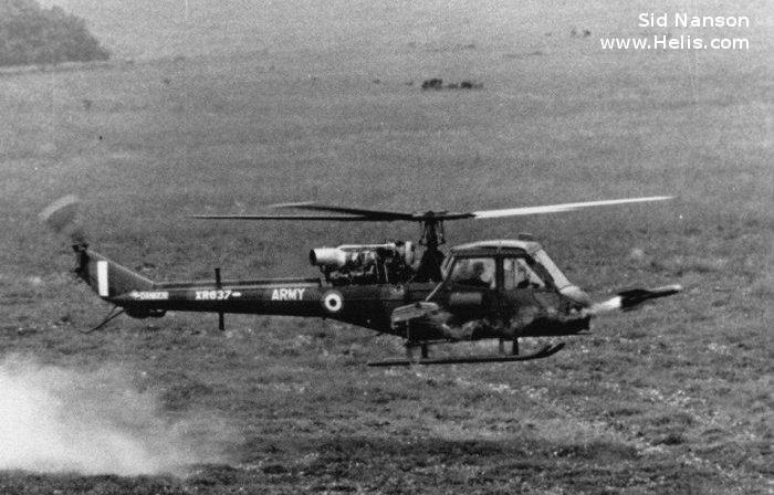 Helicopter Westland Scout AH.1 Serial f.9537 Register XR637 used by Army Air Corps AAC (British Army). Aircraft history and location