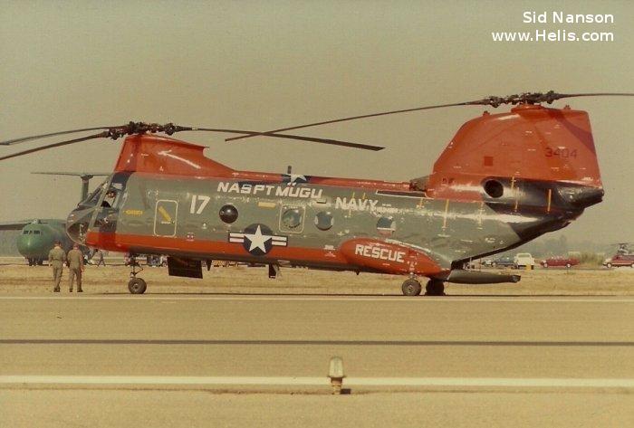 Helicopter Boeing-Vertol UH-46D Serial 2223 Register 153404 used by US Navy USN. Built 1966. Aircraft history and location