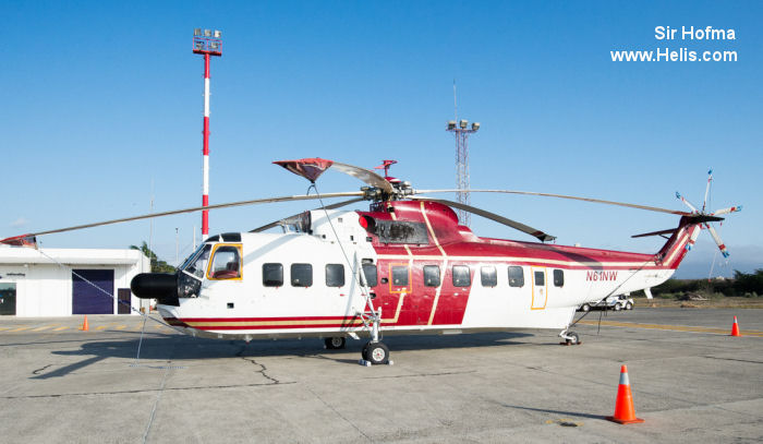 Helicopter Sikorsky S-61N Mk.II Serial 61-719 Register OB-1994-P N61NW 9M-SSR LN-OSK used by MHS Aviation (Malaysian Helicopter Sevices Aviation Berhad). Built 1974. Aircraft history and location
