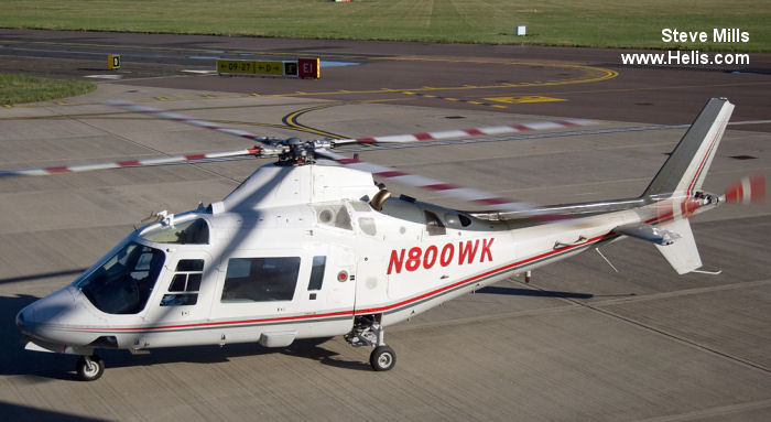 Helicopter Agusta A109A-II Serial 7341 Register N800WK N500WK N109EA. Built 1984. Aircraft history and location