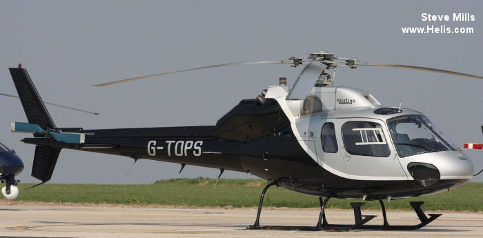Helicopter Aerospatiale AS355F Ecureuil 2 Serial 5151 Register G-TOPS G-BPRH used by Sterling Helicopters. Built 1982. Aircraft history and location