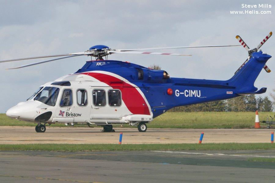 Helicopter AgustaWestland AW139 Serial 31583 Register PS-BTE VH-ZHH HL9614 G-CIMU used by Bristow Taxi Aereo ,Bristow Australia AUSBU ,Bristow South Korea ,Bristow. Built 2015. Aircraft history and location