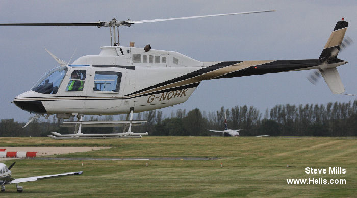 Helicopter Bell 206B-3 Jet Ranger Serial 3615 Register G-NORK N8040T 5N-RAA. Built 1982. Aircraft history and location