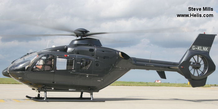 Helicopter Eurocopter EC135P2+ Serial 0550 Register N917U N212Y G-KLNK G-VGMB N643LH used by SaxonAir. Built 2007. Aircraft history and location