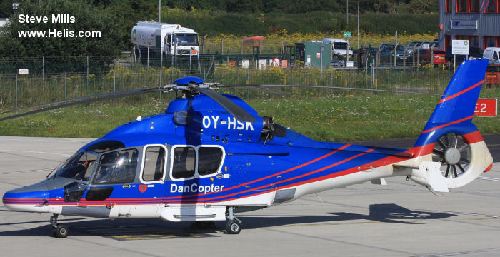Helicopter Eurocopter EC155B1 Serial 6660 Register OY-HSK N155EW used by DanCopter ,ERA Helicopters. Built 2003. Aircraft history and location