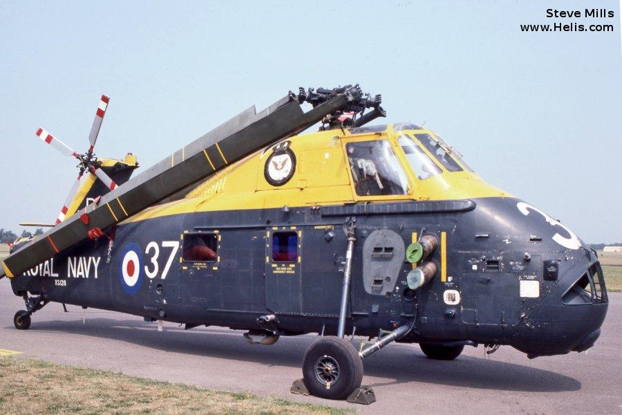 Helicopter Westland Wessex HAS.1 Serial wa107 Register XS128 used by Fleet Air Arm RN (Royal Navy). Built 1963. Aircraft history and location