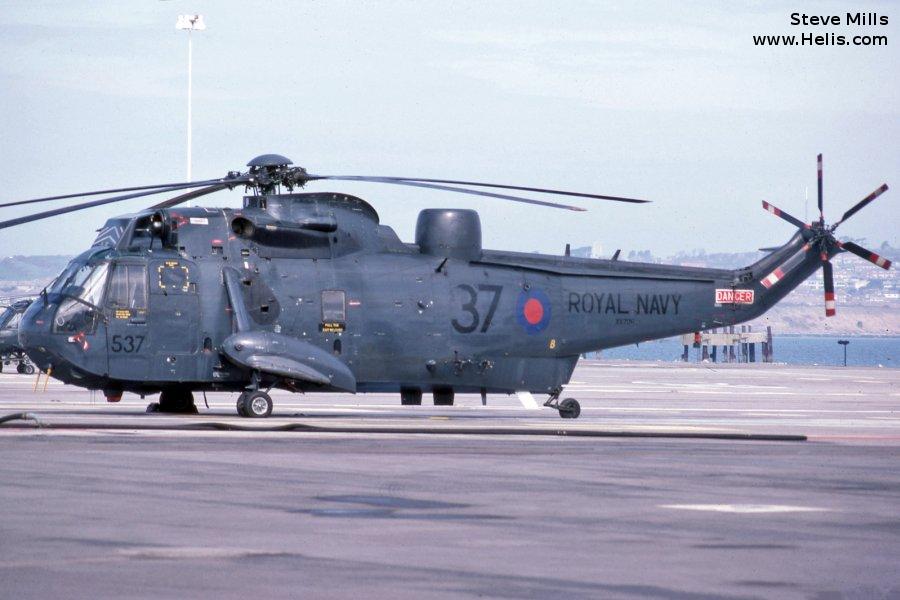 Helicopter Westland Sea King HAS.1 Serial wa 677 Register XV706 used by Fleet Air Arm RN (Royal Navy). Built 1971. Aircraft history and location
