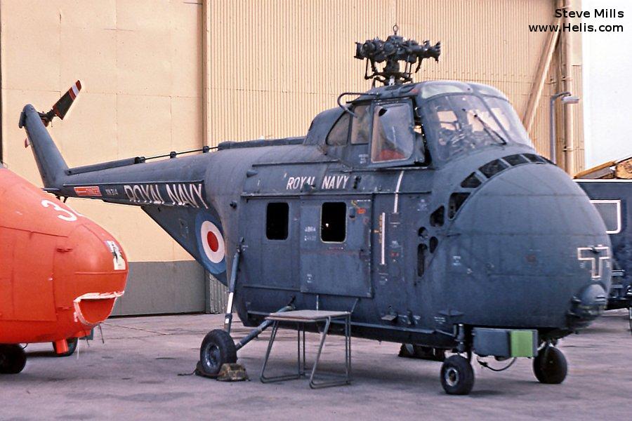 Helicopter Westland Whirlwind HAS.7 Serial wa294 Register XN314 used by Fleet Air Arm RN (Royal Navy). Built 1960. Aircraft history and location