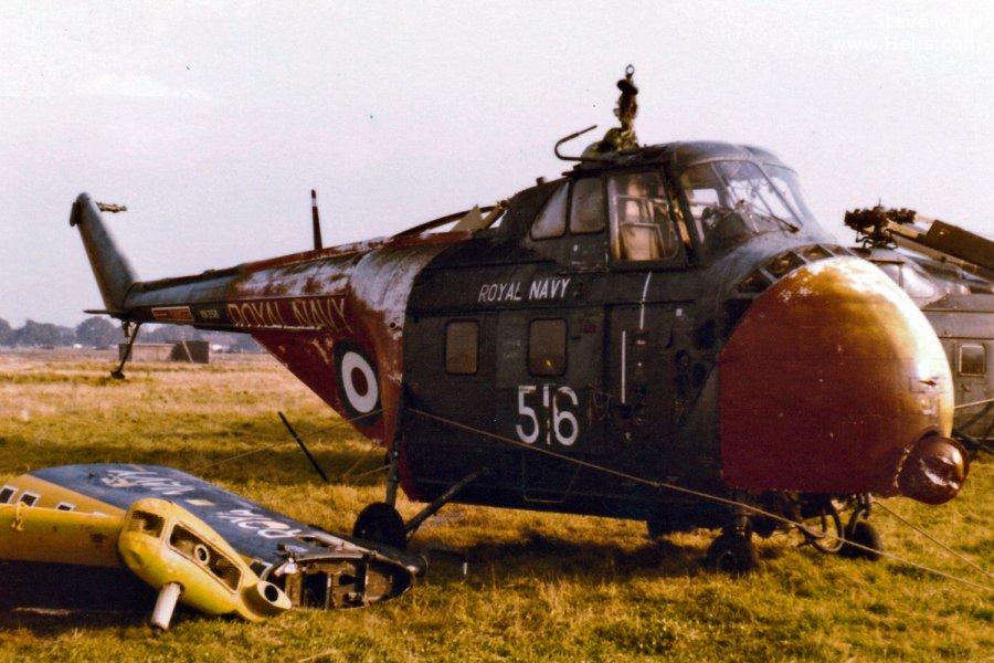 Helicopter Westland Whirlwind HAS.7 Serial wa304 Register XN358 used by Fleet Air Arm RN (Royal Navy). Built 1960. Aircraft history and location