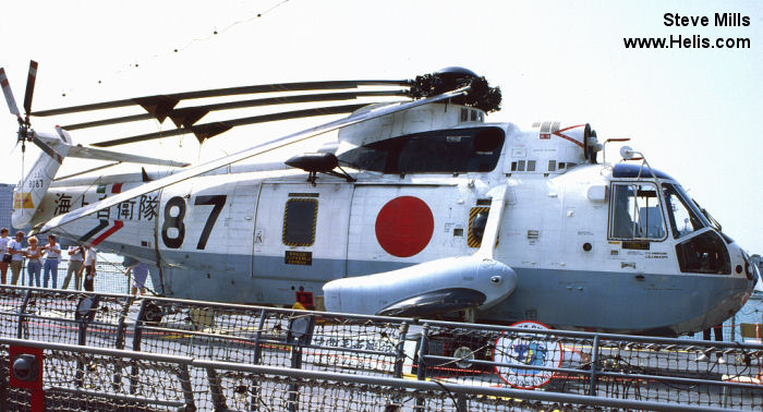 Helicopter Mitsubishi HSS-2B Serial M61-097 Register 8087 used by Japan Maritime Self-Defense Force JMSDF (Japanese Navy). Aircraft history and location