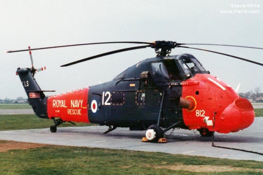 Helicopter Westland Wessex HU.5 Serial wa165 Register XS491 used by Fleet Air Arm RN (Royal Navy). Built 1964. Aircraft history and location
