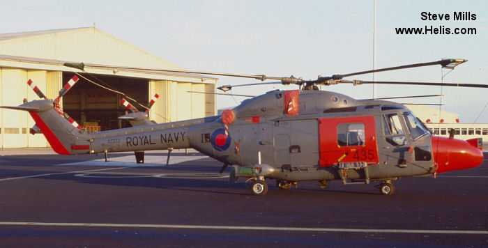 Helicopter Westland Lynx  HAS2 Serial 010 Register XZ233 used by Fleet Air Arm RN (Royal Navy). Built 1977. Aircraft history and location