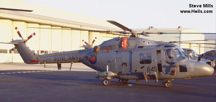Helicopter Westland Lynx  HAS2 Serial 026 Register XZ238 used by Fleet Air Arm RN (Royal Navy). Built 1977 Converted to Lynx HAS3SICE. Aircraft history and location
