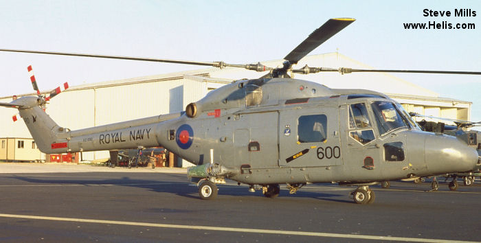 Helicopter Westland Lynx  HAS2 Serial 113 Register XZ690 used by Fleet Air Arm RN (Royal Navy). Built 1979. Aircraft history and location