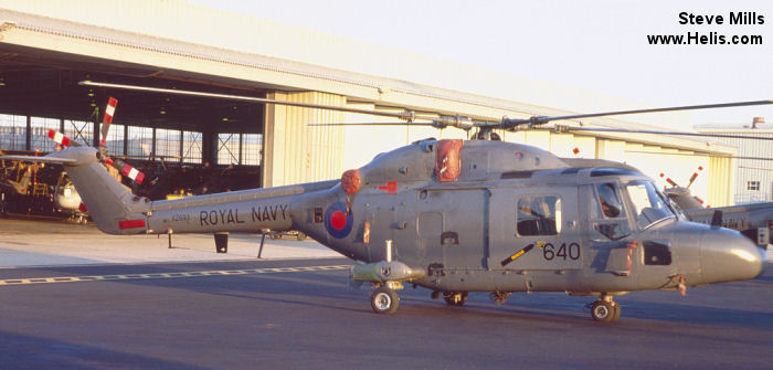 Helicopter Westland Lynx  HAS2 Serial 122 Register XZ693 used by Fleet Air Arm RN (Royal Navy). Aircraft history and location