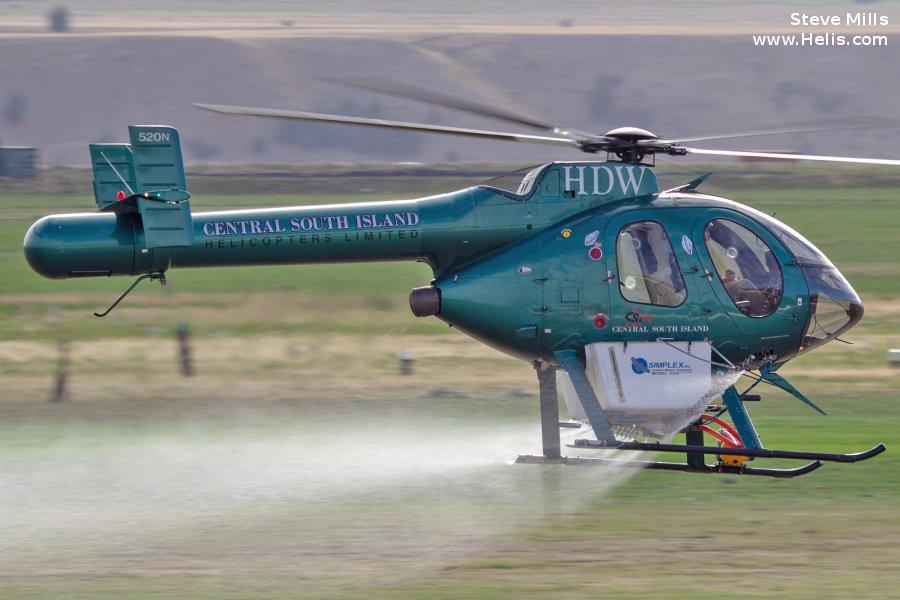 Helicopter McDonnell Douglas MD520N Serial LN072 Register ZK-HDW N950SD N9015M used by Oceania Aviation Ltd OAL ,LASD (Los Angeles County Sheriff Department) ,MD Helicopters MDHI. Built 1995. Aircraft history and location