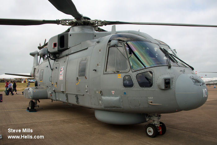 Helicopter AgustaWestland Merlin HM.1 Serial 50168 Register ZH861 used by Fleet Air Arm RN (Royal Navy). Built 2002. Aircraft history and location