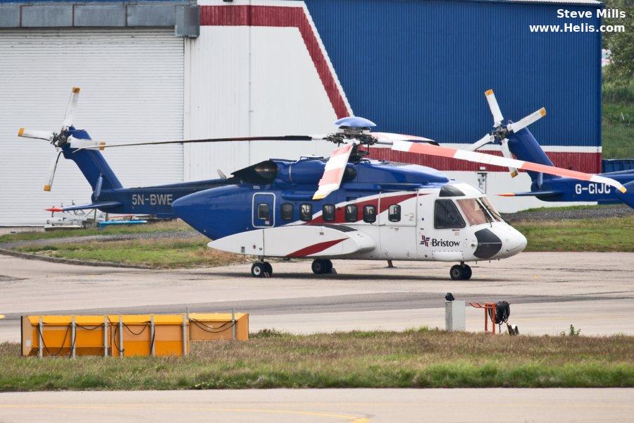 Helicopter Sikorsky S-92A Serial 92-0288 Register G-CMBH 5N-BWE N288NT used by Bristow ,Bristow Helicopters Nigeria BHN. Built 2015. Aircraft history and location